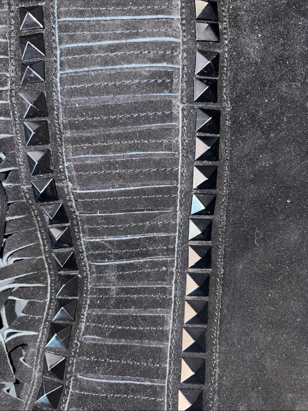 ASH Black Suede Fringe Tall Boots - Women's 8 NWOB - Picture 3 of 6